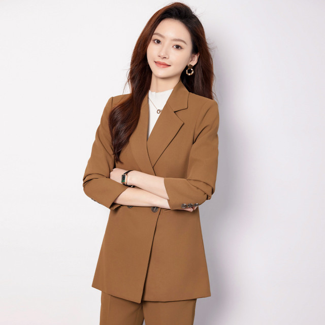 10480016.【上衣+裤子】罗蒙女士两件套套装时尚气质简约职场西服套装女