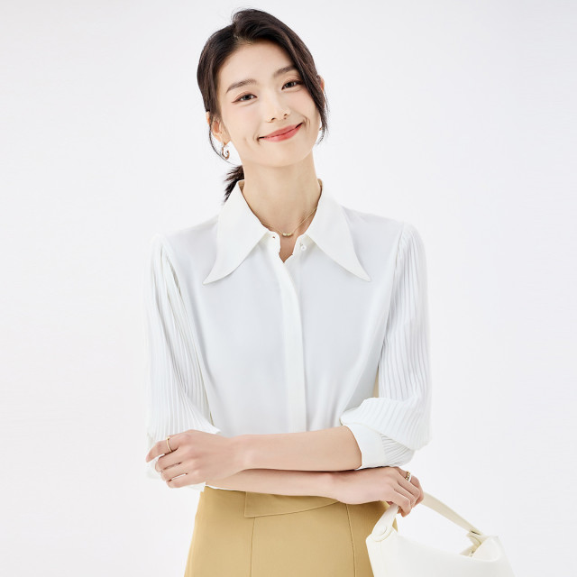 10484314.【商务通勤】罗蒙女士长袖衬衫简约舒适职场百搭大众衬衫开衫女