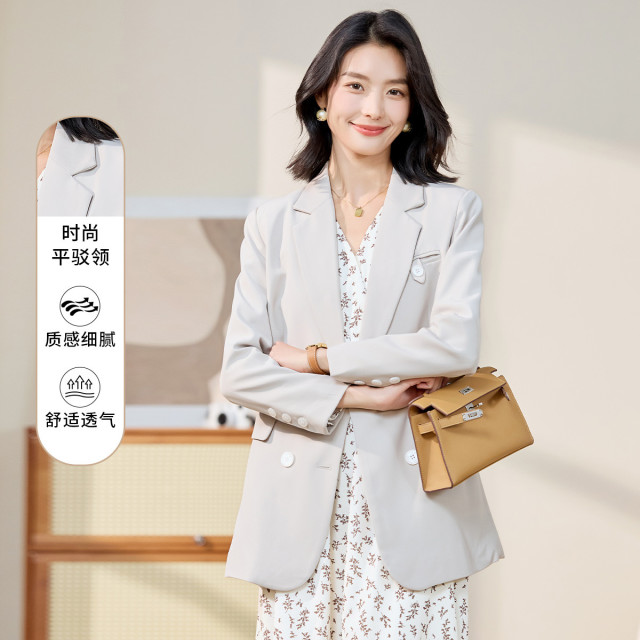 10655882.【舒适百搭】罗蒙女士西服简约大方潮流时尚通勤长袖西服外套女