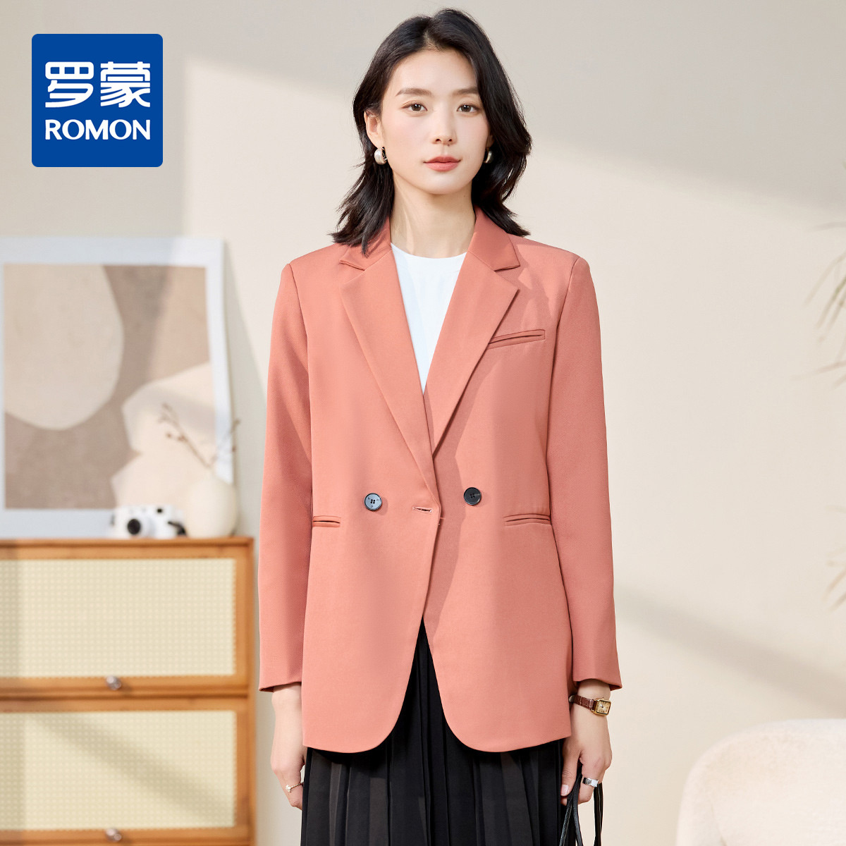 10655830.【优雅潮流】罗蒙女士西服简约舒适百搭日常商务通勤西服外套女