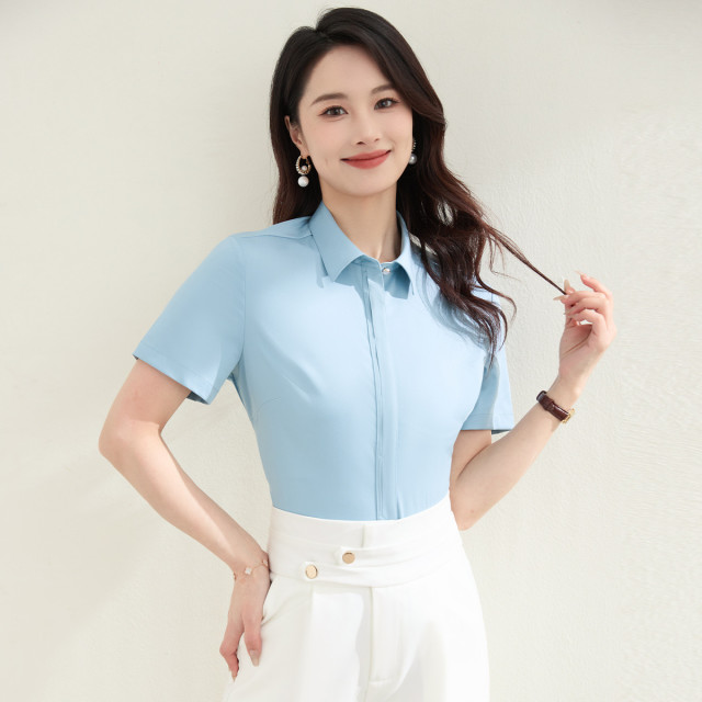 10777630.【防水防污】罗蒙女士短袖衬衫舒适简约商务通勤百搭日常衬衫衬衣女