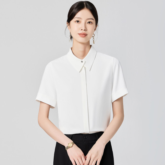 10777982.【简约大方&舒适透气】罗蒙女士短袖衬衫时尚有型百搭日常衬衣女