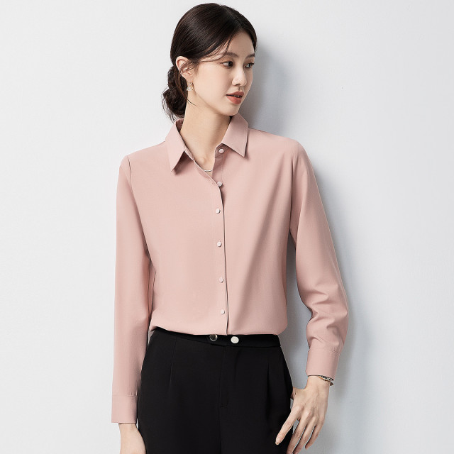 10777038.【简约甜美&舒适透气】罗蒙女士长袖衬衫百搭舒适大众衬衣开衫女