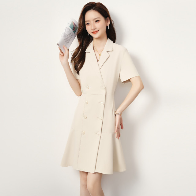 10892529.【优雅商务】罗蒙夏季女士短袖连衣裙舒适百搭时尚通勤中长款裙子女