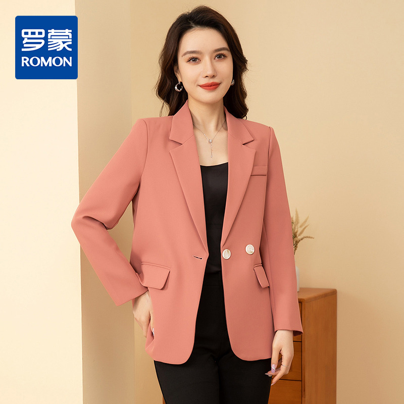 10923225.【简约大方】罗蒙女士西服时尚干练百搭有型舒适柔软长袖单西女