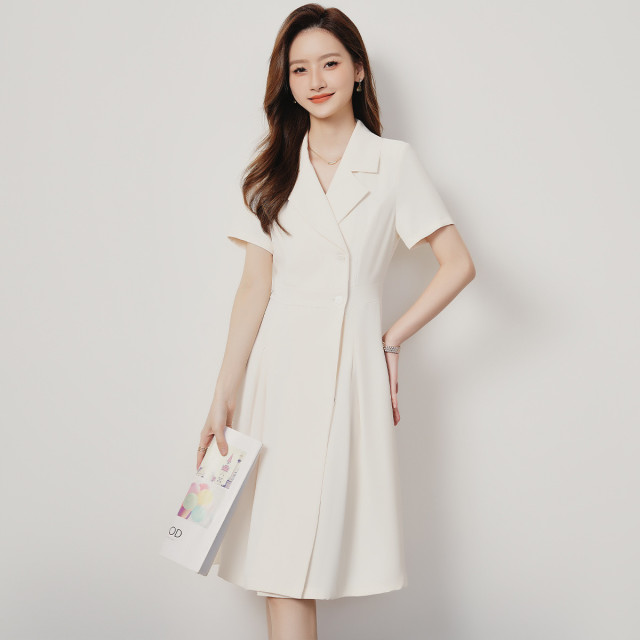 10938079.罗蒙女士连衣裙百搭西装中长裙女