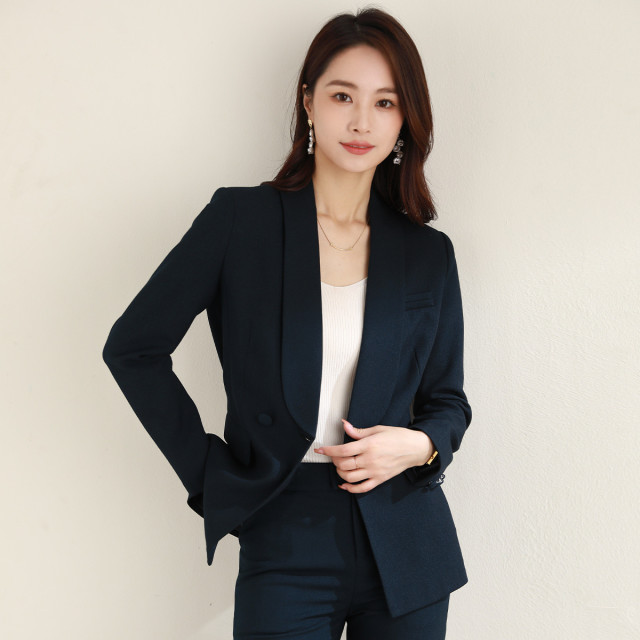 11351646.罗蒙女士西服商务通勤经典时尚简约精致百搭舒适长袖西服外套女