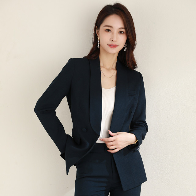 11351554.【西装+西裤】罗蒙女士商务通勤女套装职业简约舒适百搭西服两件套女