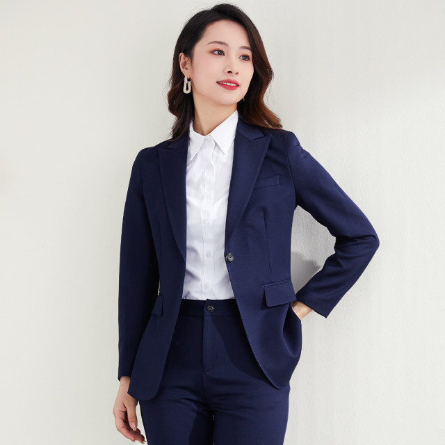 11358843.罗蒙春秋女士西服套装职场必备商务通勤一粒扣西装两件套女