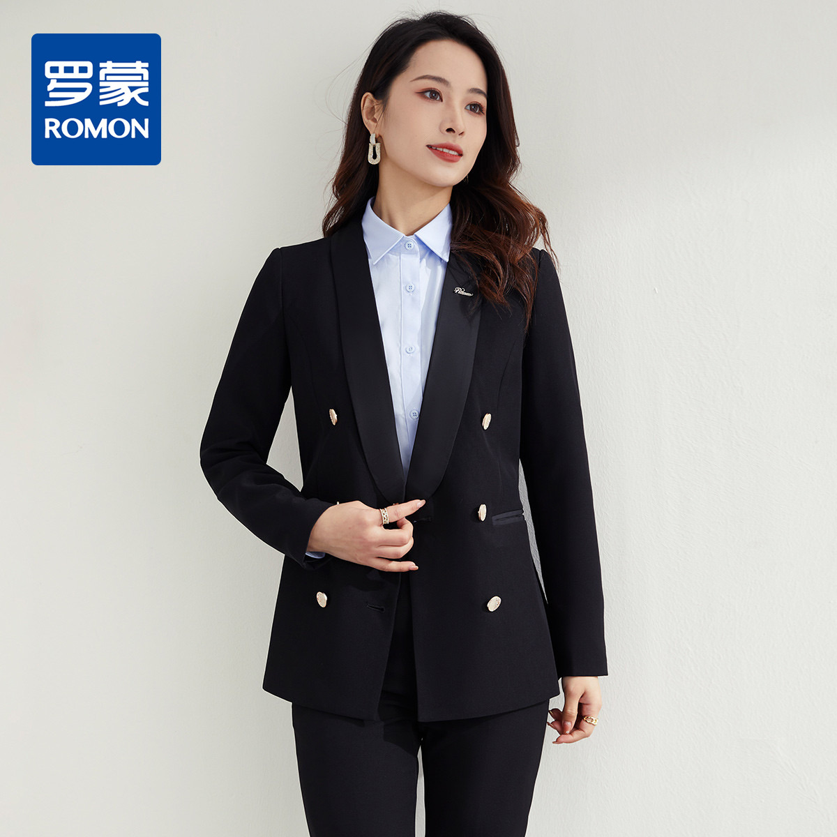 11389359.【上衣+裤子】罗蒙秋季女士套装时尚简约通勤日常西服套装两件套女