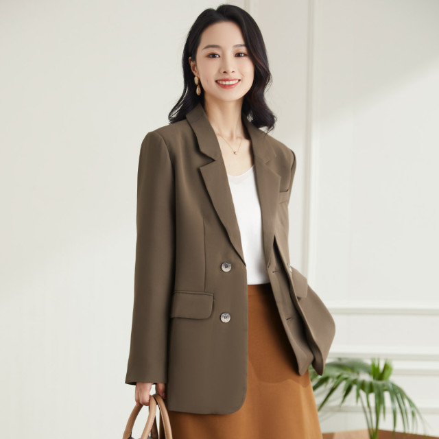 11389838.罗蒙女士西服气质休闲单西百搭商务通勤时尚舒适西装外套女