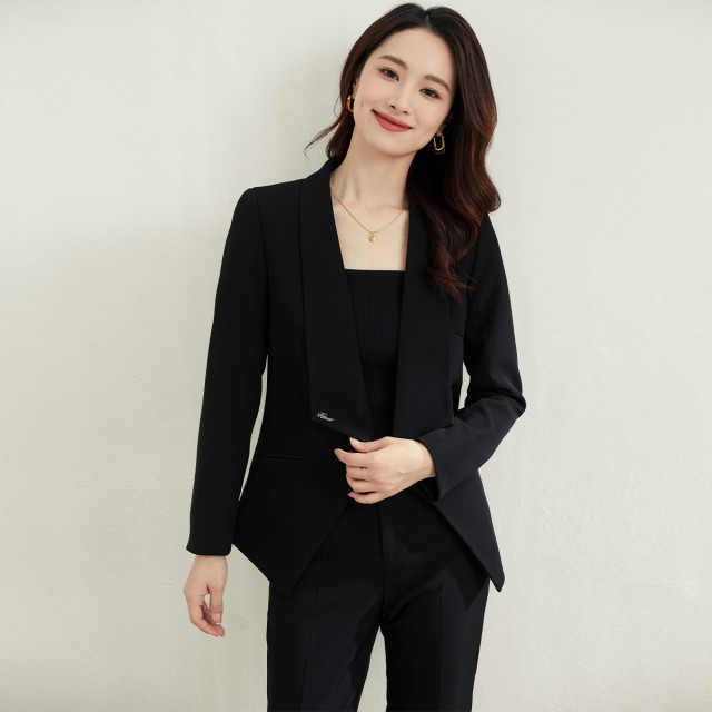 11395967.【上衣+裤子】罗蒙春秋款女士套装简约商务大气百搭西装两件套女