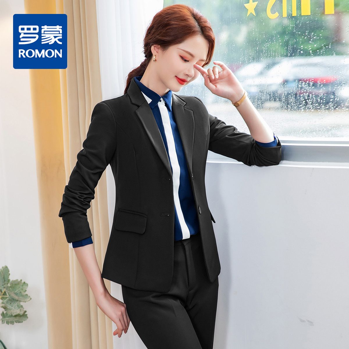 11765469.【上衣+裤子】罗蒙西服套装女士时尚修身显瘦商务通勤上班职业西装女