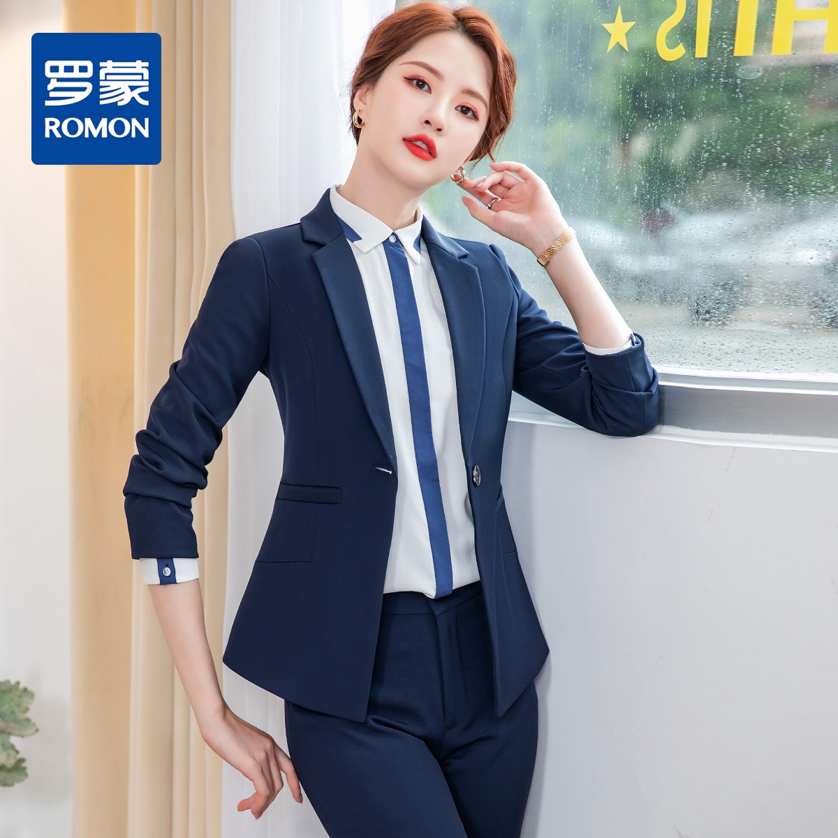 11782757.【时尚通勤】罗蒙女士小西装西服外套上班商务通勤休闲时尚OL单西服上衣