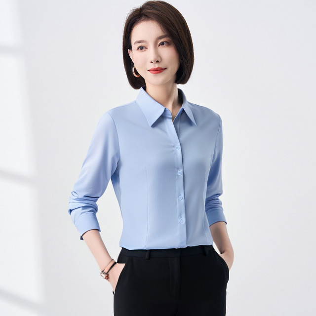 12111826.【含竹浆纤维】罗蒙女士长袖衬衫气质通勤舒适百搭简约大方衬衣女