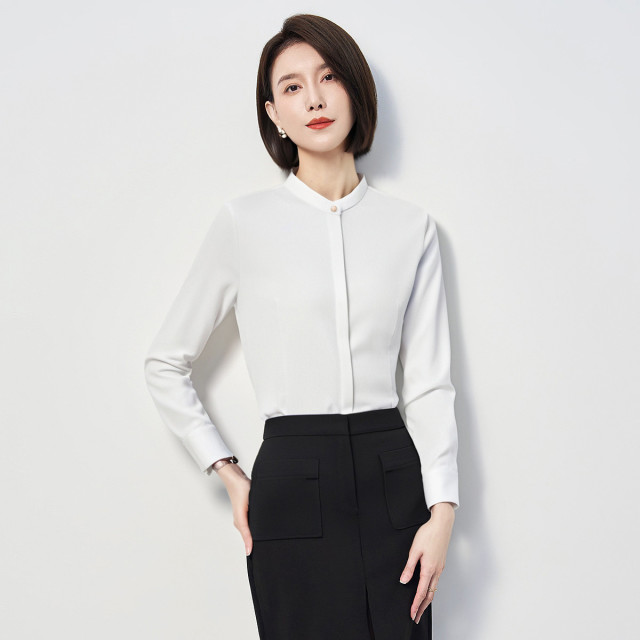 12126419.【含莫代尔 舒适微弹】罗蒙女士长袖衬衫温柔气质商务日常衬衣女