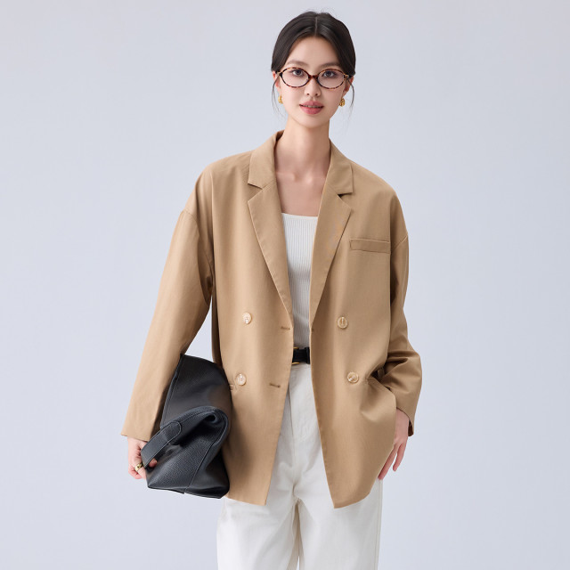 12671508.罗蒙女士春秋西服宽松舒适百搭商务通勤西装日常休闲简约大方西服外套女