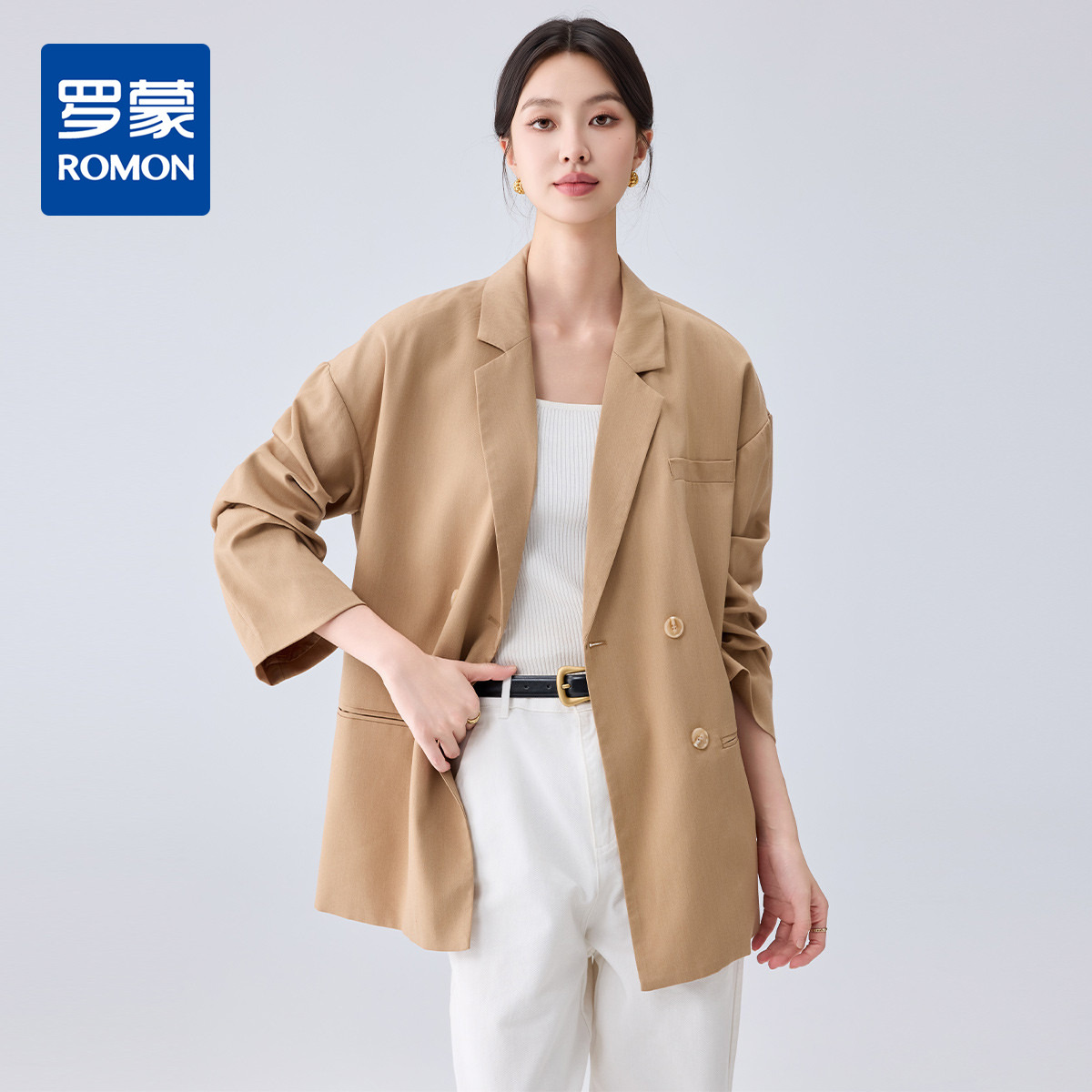 12671508.罗蒙女士春秋西服宽松舒适百搭商务通勤西装日常休闲简约大方西服外套女