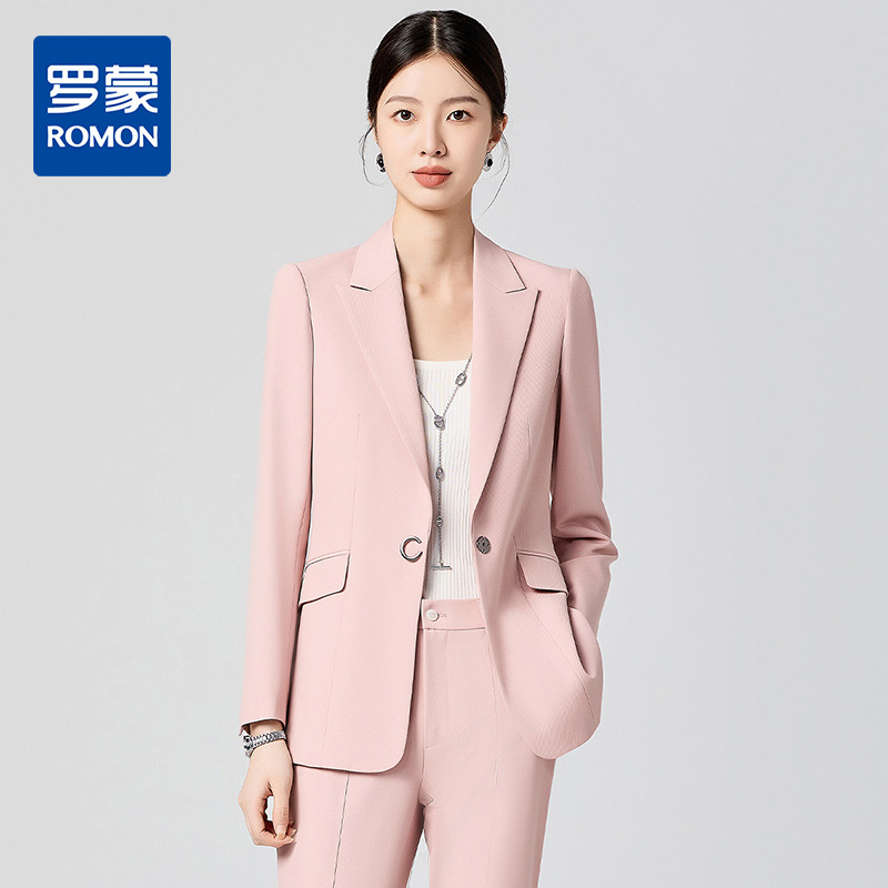 13363205.【西服+西裤】罗蒙女士套装商务通勤一粒扣时尚职场套装两件套女
