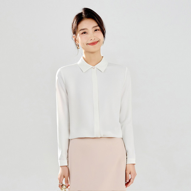 13367621.【防走光纽扣】罗蒙女士长袖衬衫多色可选百搭通勤日常舒适衬衣女