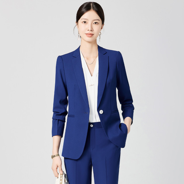 13365572.【上衣+裤子】罗蒙女士两件套商务百搭时尚商务通勤职场两件套女