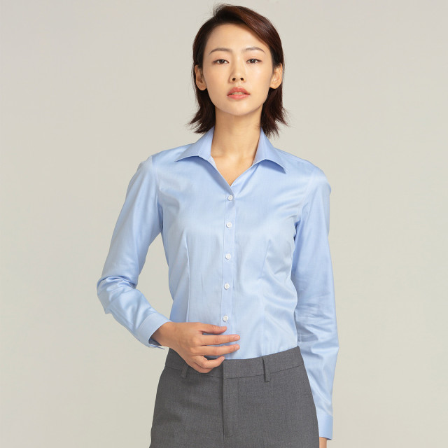 13385255.罗蒙女士四季长袖衬衫工装商务通勤时尚简约百搭职业装女衬衫