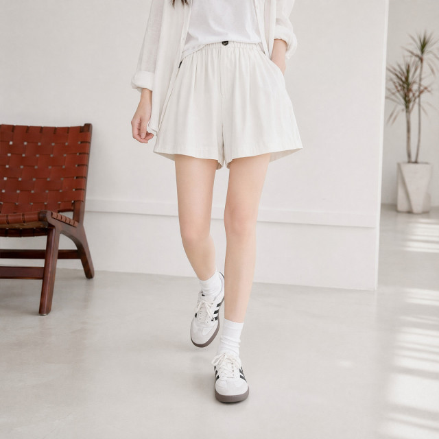 13678086.【100%莱赛尔】罗蒙夏季透气休闲百搭女式休闲裤精致洋气直筒短裤