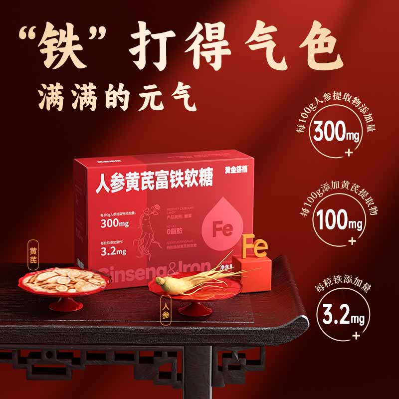 12389662.黄金搭档人参黄芪富铁软糖90g