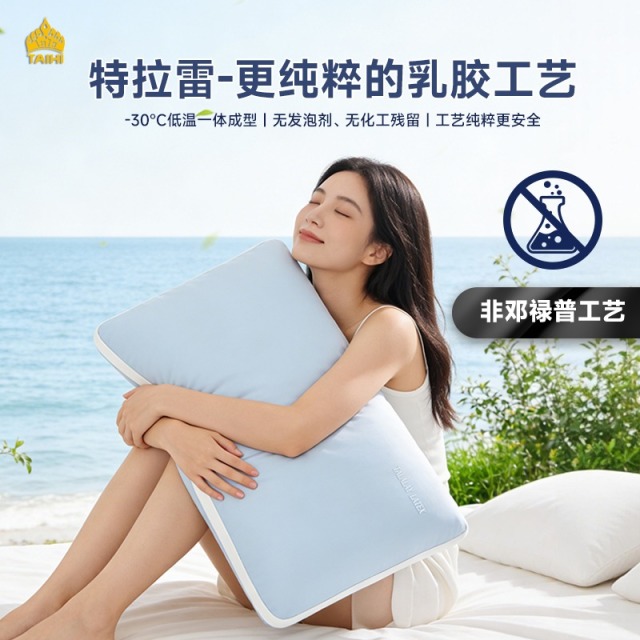 13376930.泰嗨TAIHI泰国进口天然乳胶特拉雷工艺面包枕成人枕