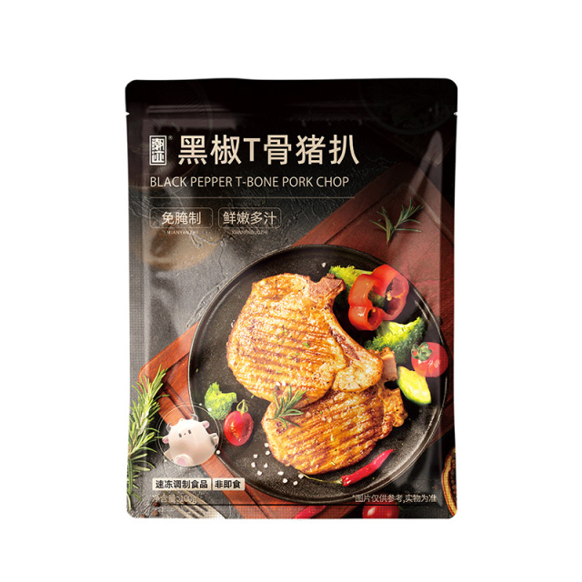13703689.潮迹黑椒T骨猪扒免腌制 鲜嫩多汁快手菜12包