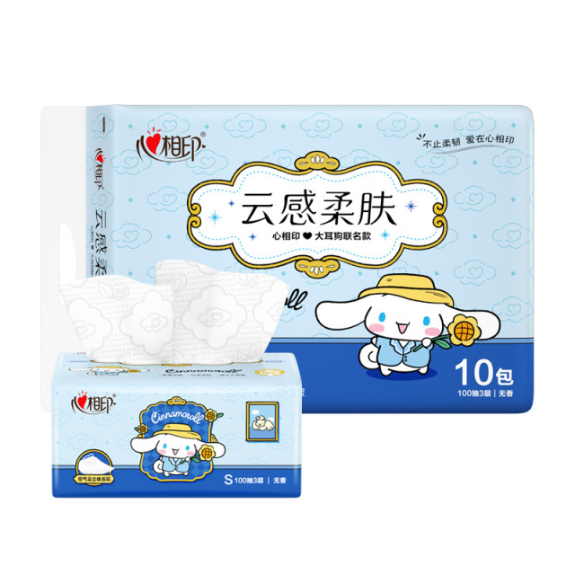 13068815.心相印三丽鸥联名款云感抽纸100抽3层印花纸巾