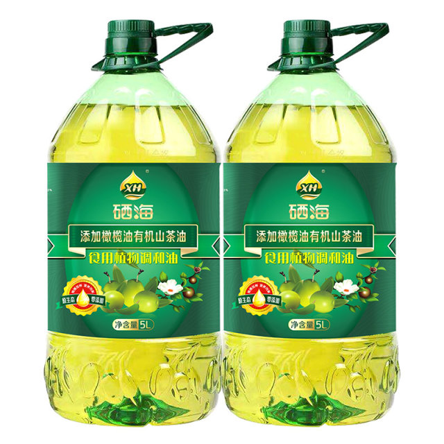 12687117.【溯源爆款】硒海山茶籽橄榄初榨食用植物调和油5L*2桶 非转基因食用油 商超热销