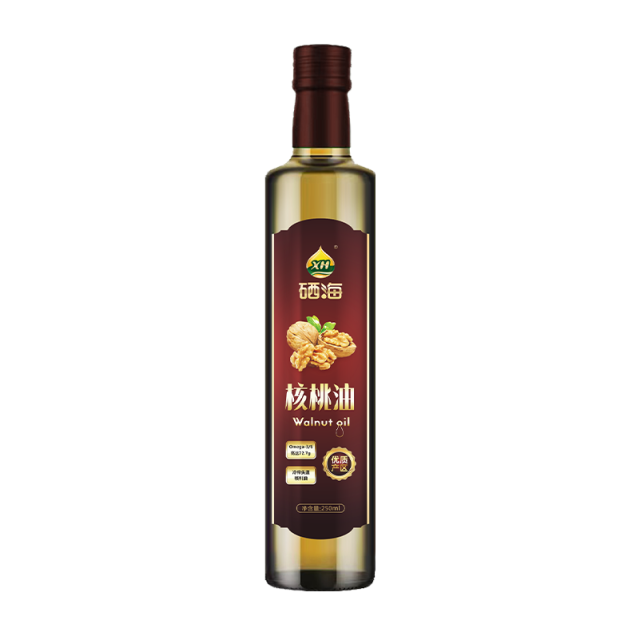 12687091.硒海冷榨一级核桃油250ml 热炒凉拌孕妇宝宝家用佐餐食用油