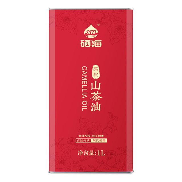 12783550.【裸价直降】硒海 马口铁冷榨一级山茶油1L 低温物理冷压榨 自然醇香