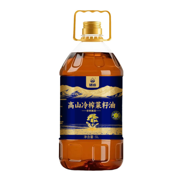 13221913.【匠心好价 新品上市 】硒海高山冷榨菜籽油5L 冷榨工艺低芥酸非转基因食用油