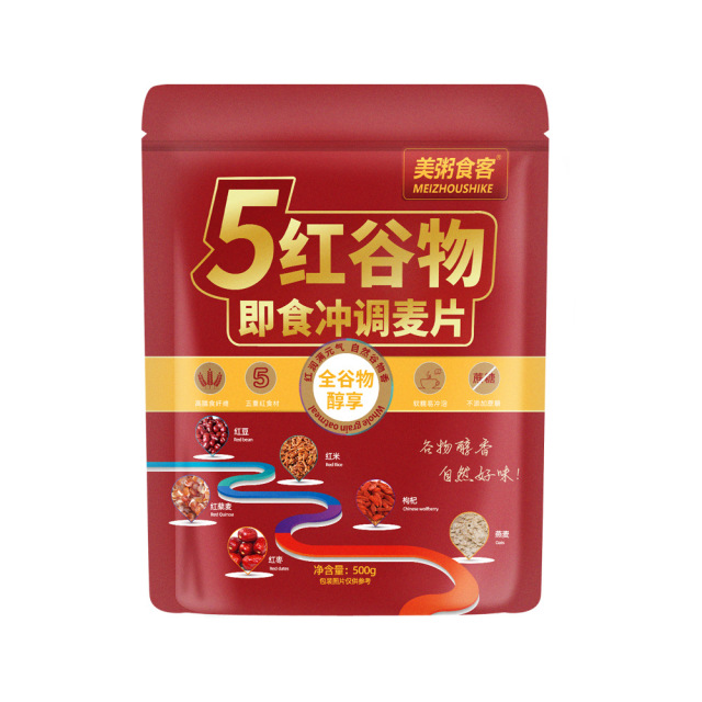 13002261.【全场任选3件】美粥食客五红谷物即食冲调麦片500g/袋