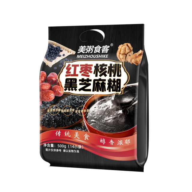 13007446.【全场任选3件】美粥食客红枣核桃黑芝麻糊500g/袋