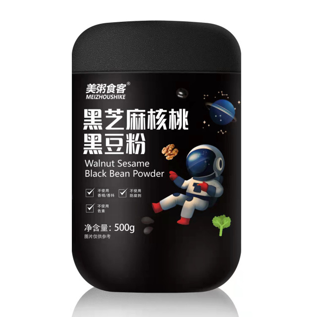 13005369.【全场任选3件】美粥食客黑芝麻核桃黑豆粉五谷代餐500g/罐