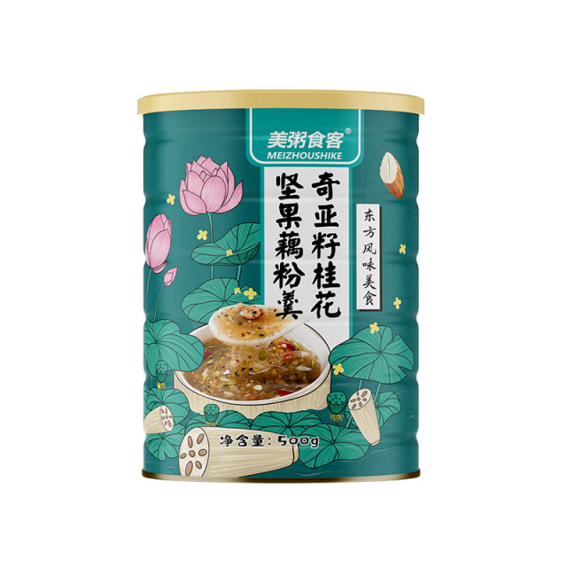 13006028.【全场任选3件】美粥食客奇亚籽桂花坚果藕粉500g/罐