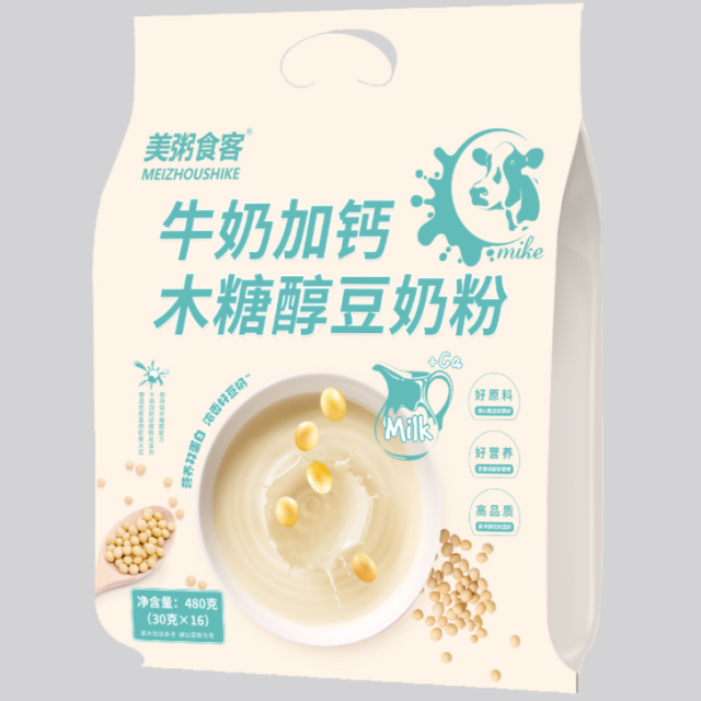 13008525.【全场任选3件】美粥食客牛奶加钙木糖醇豆奶粉480g/袋