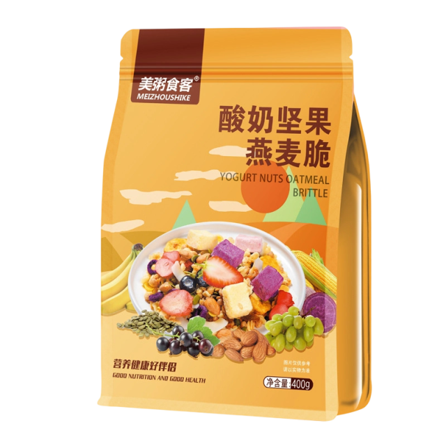 13029929.【到手3袋】美粥食客酸奶坚果燕麦脆即食谷物麦片400g/袋