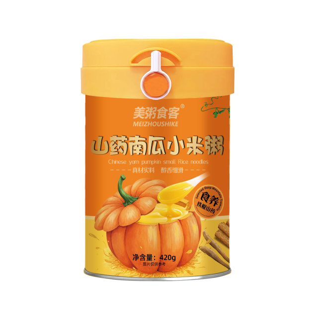 13031475.【到手3罐】美粥食客山药南瓜小米粥营养代餐420g/罐