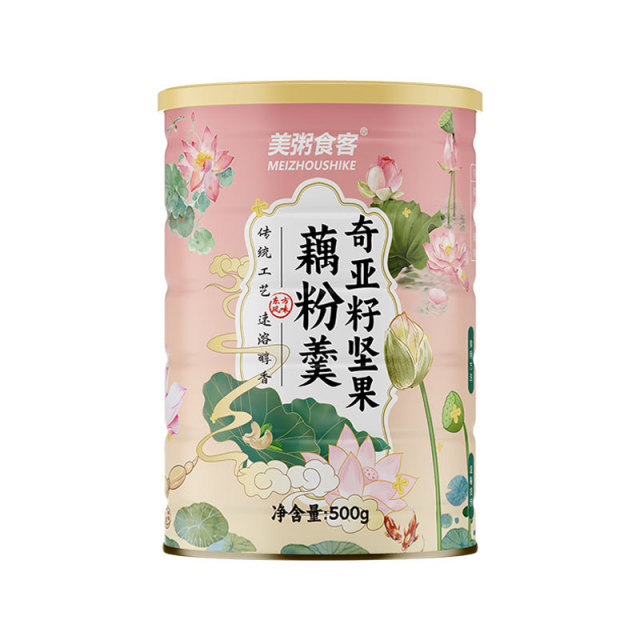 13041702.【到手2罐】美粥食客奇亚籽坚果藕粉羹500g/罐