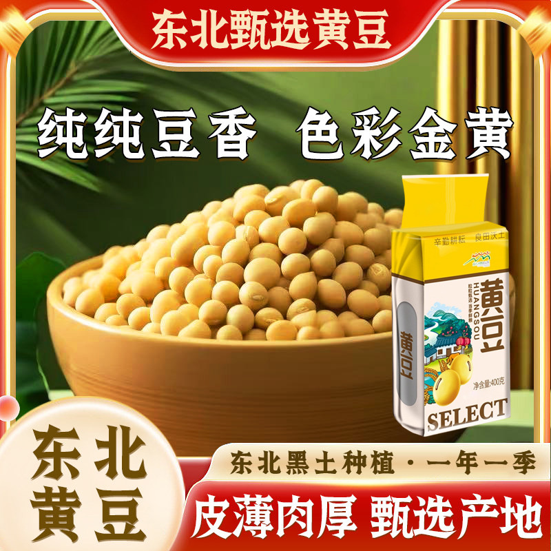 13722595.黄豆笨黄豆五谷杂粮黄大豆打豆浆生豆芽当季新豆400g/袋