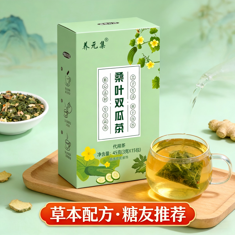 13209749.桑叶双瓜茶三角包苦瓜冬瓜皮养生茶