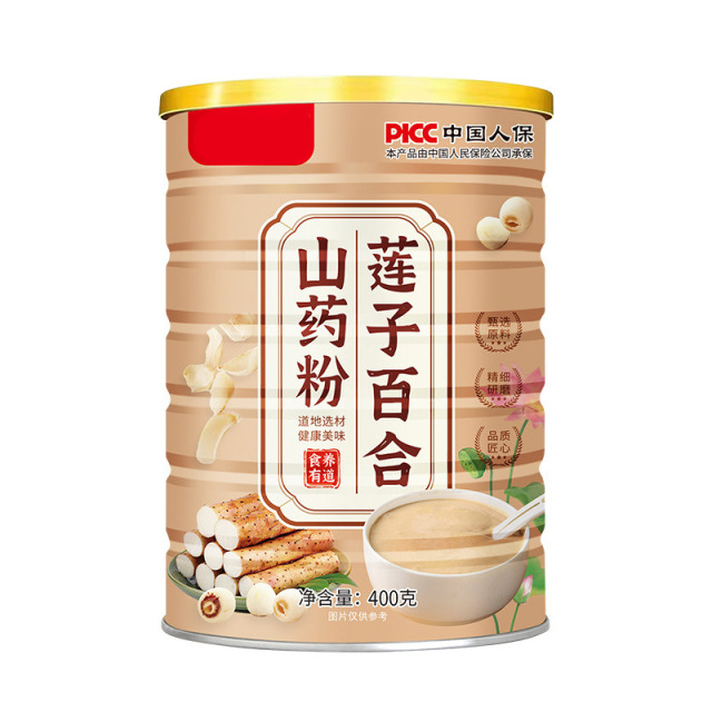 13268235.莲子百合山药粉免煮粗粮营养代餐粉冲饮食品原味冲泡即食早餐400g/罐