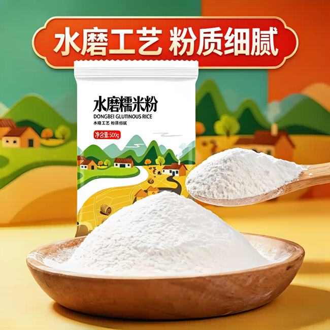 13437556.糯米粉500g*3袋 家用汤圆年糕冰皮月饼糍粑烘焙原料