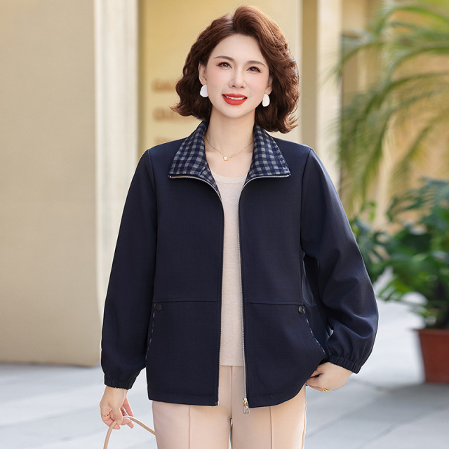 13177033.珍真羊 妈妈装春季休闲外套时尚宽松百搭夹克女