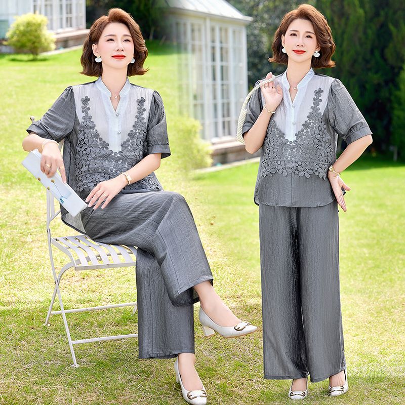 13341599.珍真羊 夏季短袖套装设计感小众减龄两件套女