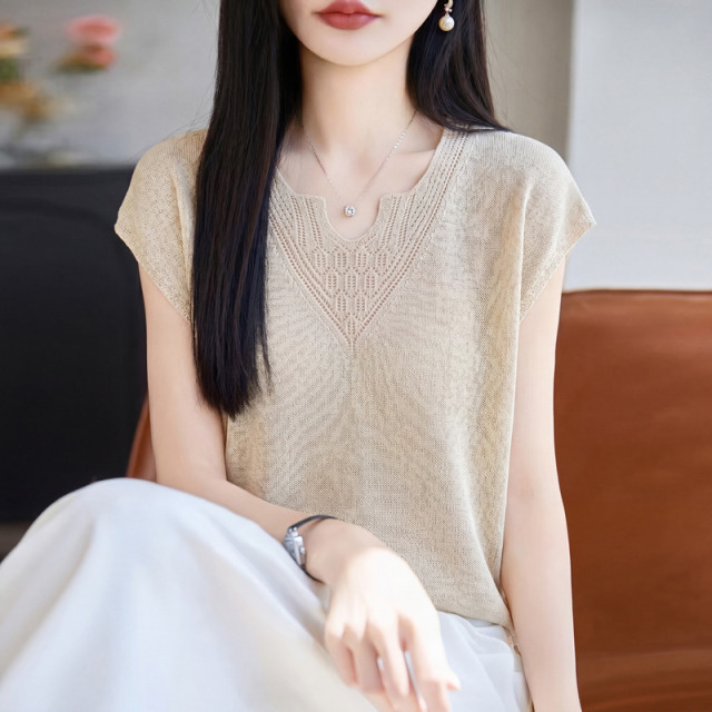 13675835.珍真羊 夏季薄款T恤时尚宽松减龄上衣女